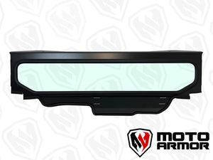Moto Armor Full Rear Glass Windshield for Can-Am Maverick X3 (2017–2024) – Laminated Safety Glass, CNC Aluminum Frame, Quick-Strap Mounts