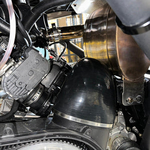 RPM SHORTY silicone clutch exhaust vent for Can-Am X3, reduced height, improves airflow and engine cooling, direct replacement design.