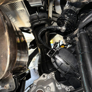 RPM SHORTY silicone clutch exhaust vent for Can-Am X3, reduced height, improves airflow and engine cooling, direct replacement design.