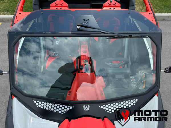 Moto Armor Dual-Speed Electric Wiper Kit for Can-Am Maverick X3 Gen 2 Windshields – Plug & Play, Powder-Coated Housing, Includes Switch