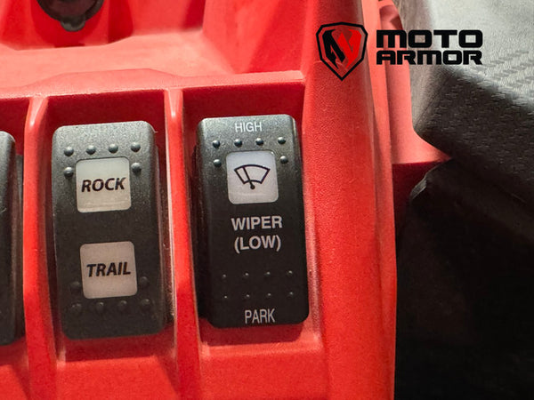 Moto Armor Dual-Speed Electric Wiper Kit for Can-Am Maverick X3 Gen 2 Windshields – Plug & Play, Powder-Coated Housing, Includes Switch