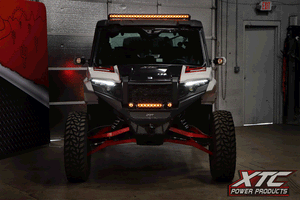 XTC Polaris XPEDITION headlights with amber turn signals, dual-lit low beams, black housing, plug and play install, 2023–2025 models