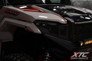 XTC Polaris XPEDITION headlights with amber turn signals, dual-lit low beams, black housing, plug and play install, 2023–2025 models