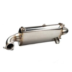 RPM RZR XPT Turbo stainless slip-on muffler with deep sport tone, bolts to stock or E-Valve mid-pipe, gasket and hardware included.