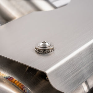 Mounting bolt detail on the RPM CFMoto Z10 chambered exhaust muffler