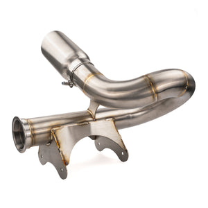 Rear outlet of the RPM CFMoto Z10 3 inch race pipe