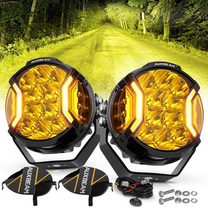 V-ULTRA Series | 5 Inch 172W LED Side Shooter Amber Pod Lights with Amber DRL - Dunes 2 Dezert SXS