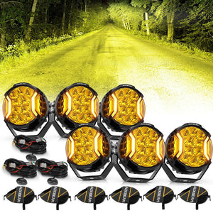 V-ULTRA Series | 5 Inch 172W LED Side Shooter Amber Pod Lights with Amber DRL - Dunes 2 Dezert SXS