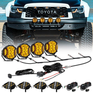 V-ULTRA Series | 5 Inch 172W LED Side Shooter Amber Pod Lights with Amber DRL - Dunes 2 Dezert SXS