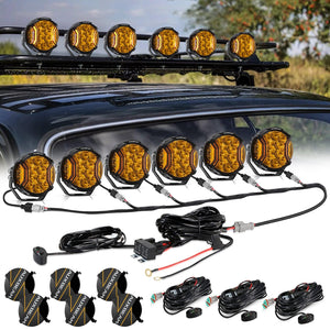 V-ULTRA Series | 5 Inch 172W LED Side Shooter Amber Pod Lights with Amber DRL - Dunes 2 Dezert SXS