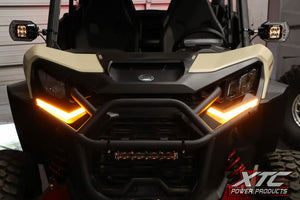 Can-Am Commander self-canceling turn signal system with billet lever and amber LED lights