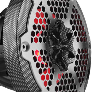DS18 Hybrid Marine Speaker w/ Driver And RGB LED 6.5in 2-Way 250 Watts RMS 4 ohm Crbn Fiber w/ Cover