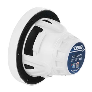 DS18 Hybrid Marine Speaker w/ Driver And RGB LEDs 6.5in 2-Way 250 Watts RMS 4 ohm White w/ Covers