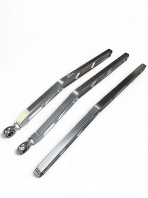 Elektric Off Road clear anodized high clearance billet radius rods for 72-inch Can-Am Maverick X3 RS