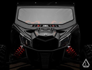 Assault Industries glass windshield on a Can-Am Maverick X3, side view