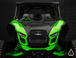Assault Industries half windshield on a Kawasaki Teryx H2, angle view
