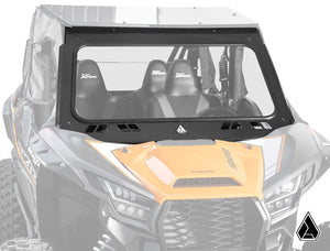 Assault Industries glass windshield on a Kawasaki Teryx KRX 1000, front view