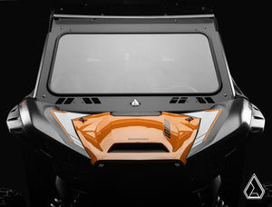 Assault Industries glass windshield on a Kawasaki Teryx KRX 1000, side view
