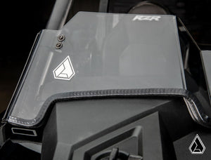 Assault Industries half windshield on a Polaris RZR XP 1000, installed close-up