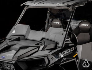 Assault Industries half windshield on a Polaris RZR XP 1000, mounted view