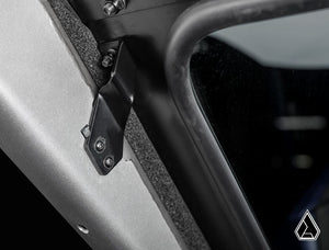 Assault Industries glass windshield on a Polaris RZR Pro R 4, cab view