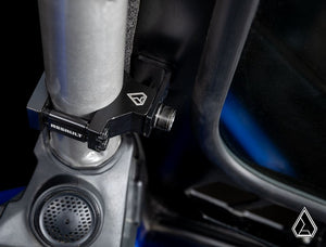 Assault Industries glass windshield on a Polaris RZR Pro R 4, detail view