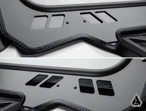 Assault Industries glass windshield on a Polaris RZR Pro XP, installed close-up