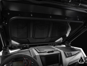 Assault Industries glass windshield on a Polaris RZR Pro XP, cab view