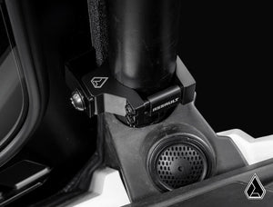 Assault Industries glass windshield on a Polaris RZR Pro XP, mounted view