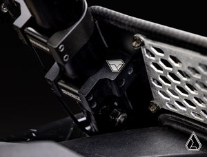 Assault Industries aluminum windscreen on a Polaris RZR, alternate angle