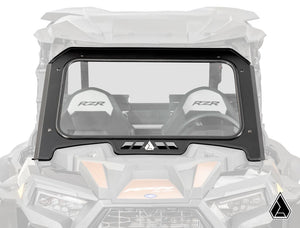 Assault Industries glass windshield on a Polaris RZR XP 1000, front view