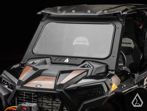 Assault Industries glass windshield on a Polaris RZR XP 1000, detail view