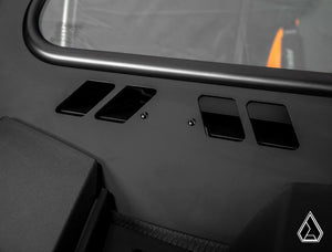 Assault Industries glass windshield on a 2024 Polaris RZR XP, installed close-up