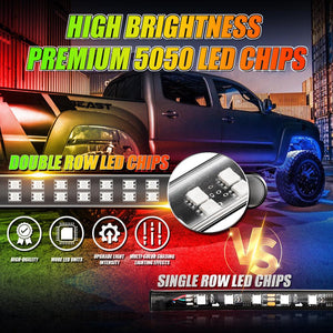 Magic Dream Color RGB Underglow Lights LED Strip Lights Kit with Bluetooth APP & Wireless Remote Control with Brake Light Function for ATV UTV - Dunes 2 Dezert SXS