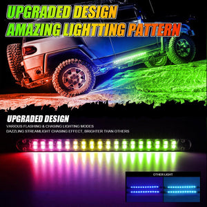 Magic Dream Color RGB Underglow Lights LED Strip Lights Kit with Bluetooth APP & Wireless Remote Control with Brake Light Function for ATV UTV - Dunes 2 Dezert SXS
