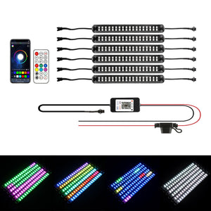 Magic Dream Color RGB Underglow Lights LED Strip Lights Kit with Bluetooth APP & Wireless Remote Control with Brake Light Function for ATV UTV - Dunes 2 Dezert SXS