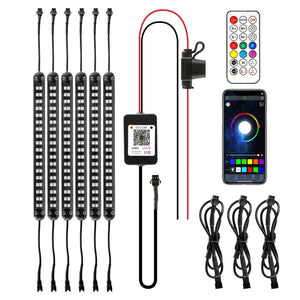 Magic Dream Color RGB Underglow Lights LED Strip Lights Kit with Bluetooth APP & Wireless Remote Control with Brake Light Function for ATV UTV - Dunes 2 Dezert SXS