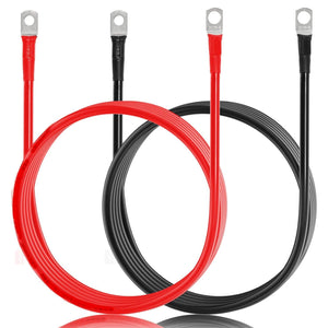7FT 7AWG Battery Cables Tinned Copper Ring Terminal Lugs Battery Wires - Dunes 2 Dezert SXS