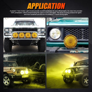 (2pcs/set) 7 Inch/ 9 Inch Round LED Driving Light Amber Cover Light Shield Cover - Dunes 2 Dezert SXS