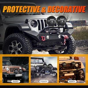 (2pcs/set) 7 Inch/ 9 Inch Round LED Driving Light Black Cover Light Shield Cover - Dunes 2 Dezert SXS