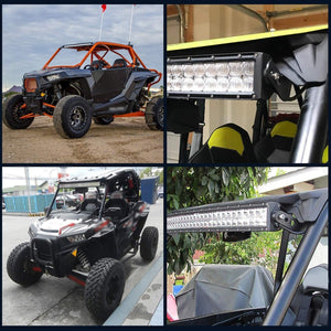 32 Inch 5D Series Straight/Curved LED Light Bar & Upper LED Light Bar Mounting Brackets Combo for 2013-2021 Polaris RZR XP1000 & 2015-2021 RZR 900 S900 S1000 EPS Modelsor RZR 900/ RZR S900/ RZR 900 XC/ RZR XP 1000/ RZR Turbo - Dunes 2 Dezert SXS