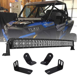 32 Inch 5D Series Straight/Curved LED Light Bar & A-pillar Light Bar Mounting Bracket Combo for RZR 900/ RZR S900/ RZR 900 XC/ RZR XP 1000/ RZR Turbo - Dunes 2 Dezert SXS