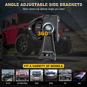 42 Inch 5D Series LED Light Bar & Car Roof Windshield LED Light Bar Mounting Bracket for 2014-2019 Can-Am Commander 1000 800 Models - Dunes 2 Dezert SXS