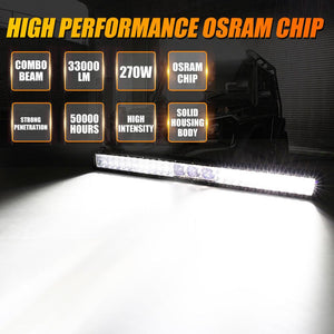 32 Inch 5D-PRO Series Dual Row LED Light Bars & Car Roof Windshield Mounting Brackets Combo for 2014-2021 RZR XP 1000 and RZR XP 4 1000 ,2016-2021 RZR 900,2016-2021 RZR-S 1000 - Dunes 2 Dezert SXS