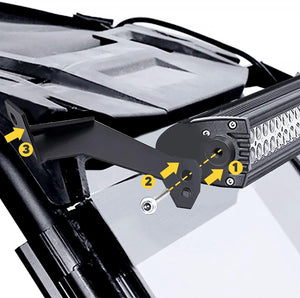 32 Inch 5D-PRO Series Dual Row LED Light Bars & Car Roof Windshield Mounting Brackets Combo for 2014-2021 RZR XP 1000 and RZR XP 4 1000 ,2016-2021 RZR 900,2016-2021 RZR-S 1000 - Dunes 2 Dezert SXS