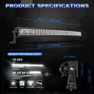 5D Series 42 Inch Combo Beam Dual Row Curved Off Road LED Light Bar - Dunes 2 Dezert SXS