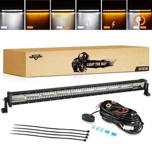 6 Modes Series 42 Inch White&Amber Straight Off Road Led Light Bar - Dunes 2 Dezert SXS
