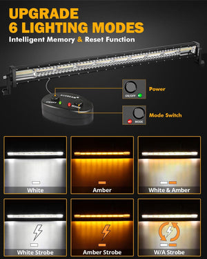 6 Modes Series 42 Inch White&Amber Straight Off Road Led Light Bar - Dunes 2 Dezert SXS