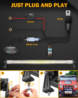 6 Modes Series 42 Inch White&Amber Straight Off Road Led Light Bar - Dunes 2 Dezert SXS