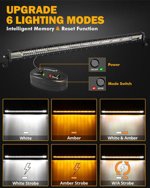 50 Inch 6 Modes White&Amber Straight Off Road Led Light Bar - Dunes 2 Dezert SXS